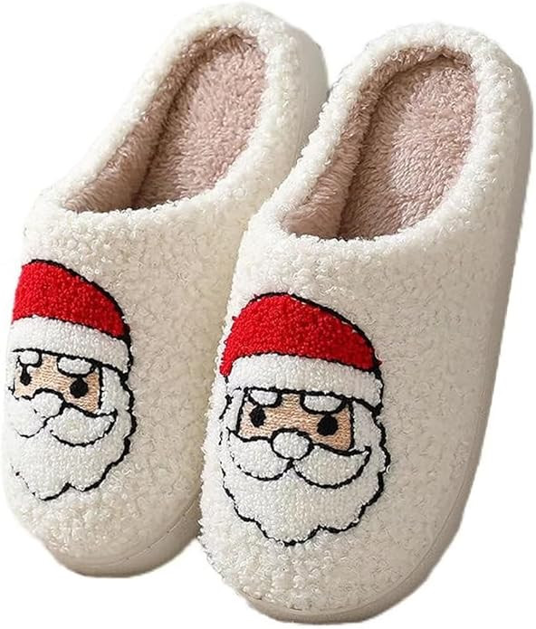Christmas Slippers Christmas Tree Slippers Women's Men's Plush Slippers Vintage Memory Foam Fluff... | Amazon (US)
