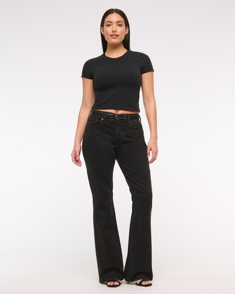 Women's Curve Love Mid Rise Bootcut Jean | Women's Bottoms | Abercrombie.com | Abercrombie & Fitch (UK)