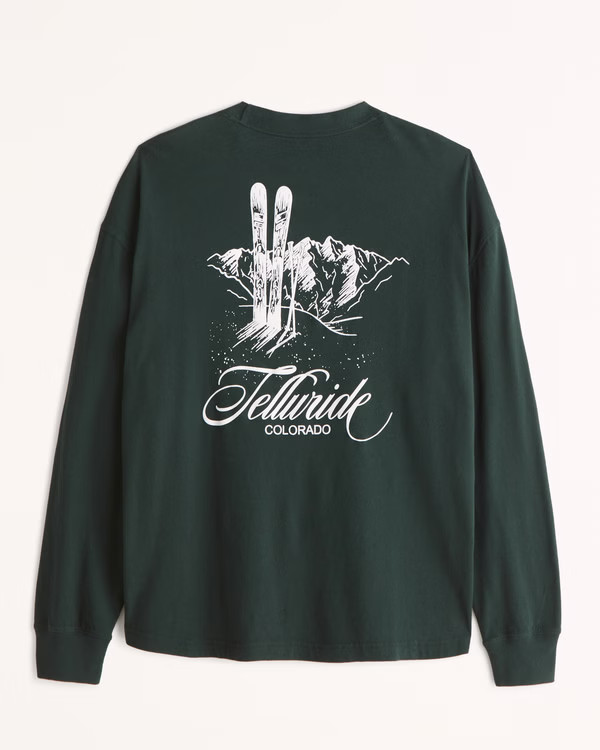 Long-Sleeve Ski Graphic Tee | Abercrombie & Fitch (US)