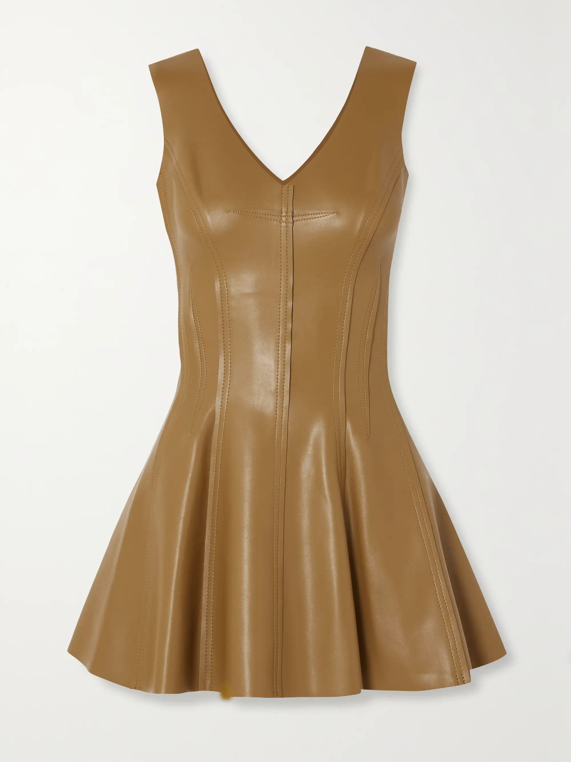 NORMA KAMALI Grace vegan leather mini dress | NET-A-PORTER | NET-A-PORTER (US)