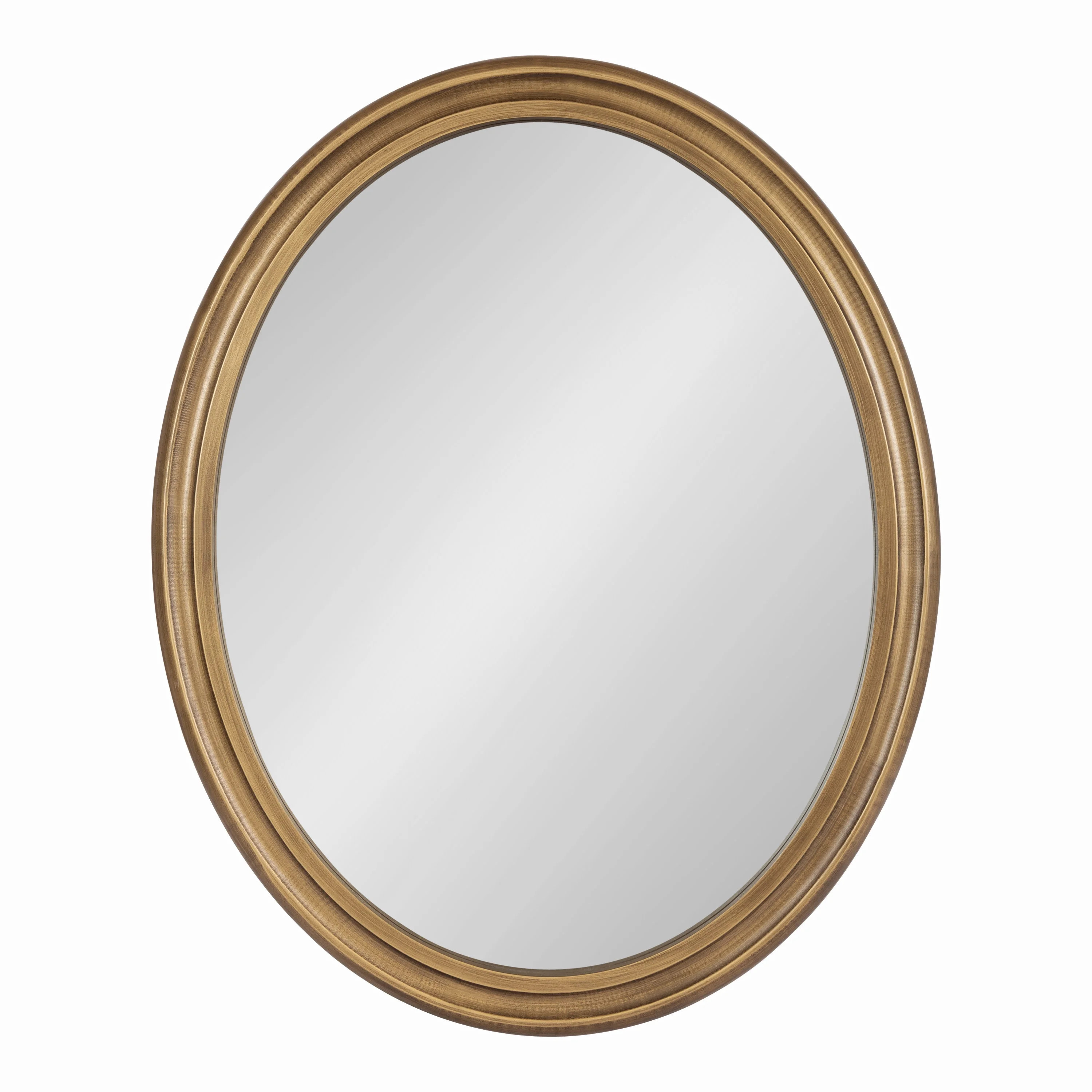Kate and Laurel Mansell Oval Wall Mirror, 24 x 30, Antique Gold, Rustic Farmhouse Wooden Mirror w... | Walmart (US)