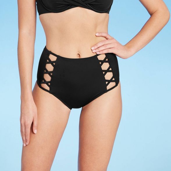 Women's Caged High Waist Bikini Bottom - Shade & Shore™ | Target