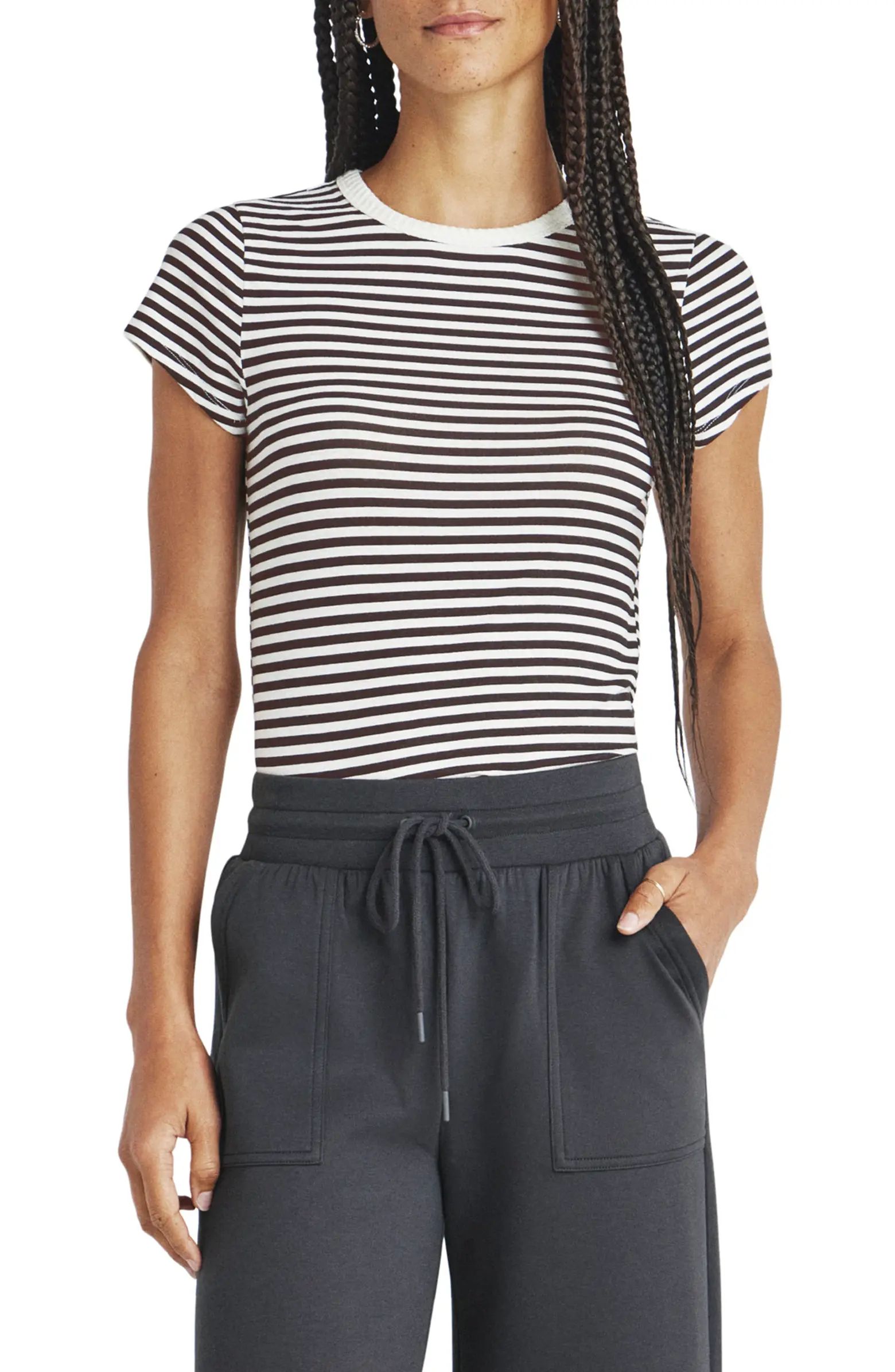 Candice Stripe Linen Blend T-Shirt | Nordstrom