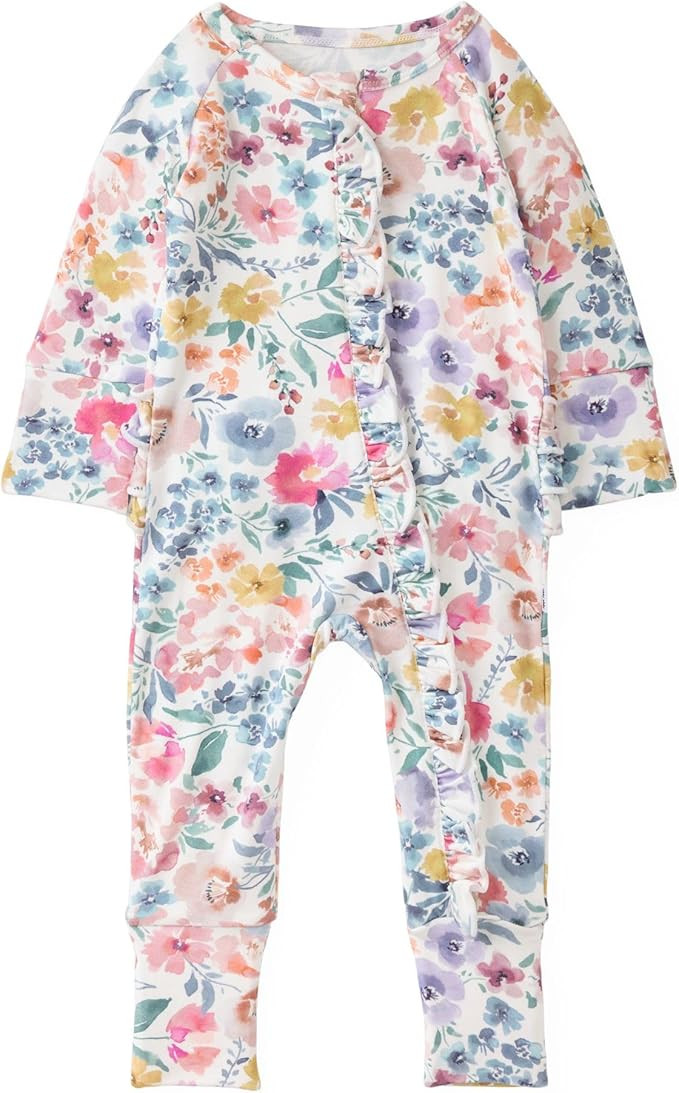 Little Sleepies Ruffle Zippy, Newborn Pajamas, Viscose from Bamboo Baby Pajamas, Girls Newborn Sl... | Amazon (US)