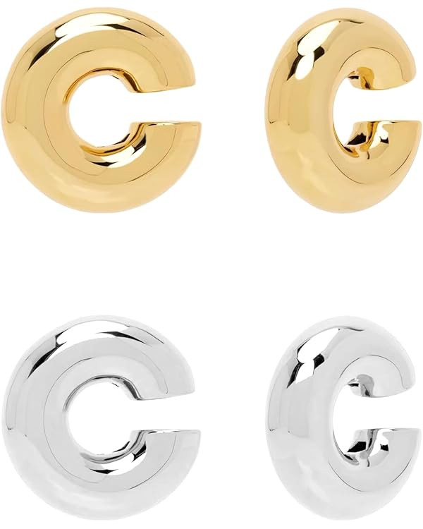 Chunky Gold Ear Cuffs Earrings for Women Non Piercing Gold Plated Stainless Steel Cuff Clip On Ca... | Amazon (US)