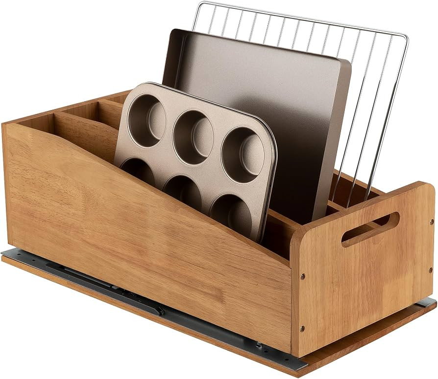 DINDON Pull Out Cabinet Organizer for Pans, Cookie Sheet, Bakeware, Cutting Board, Slide Out Kitc... | Amazon (US)