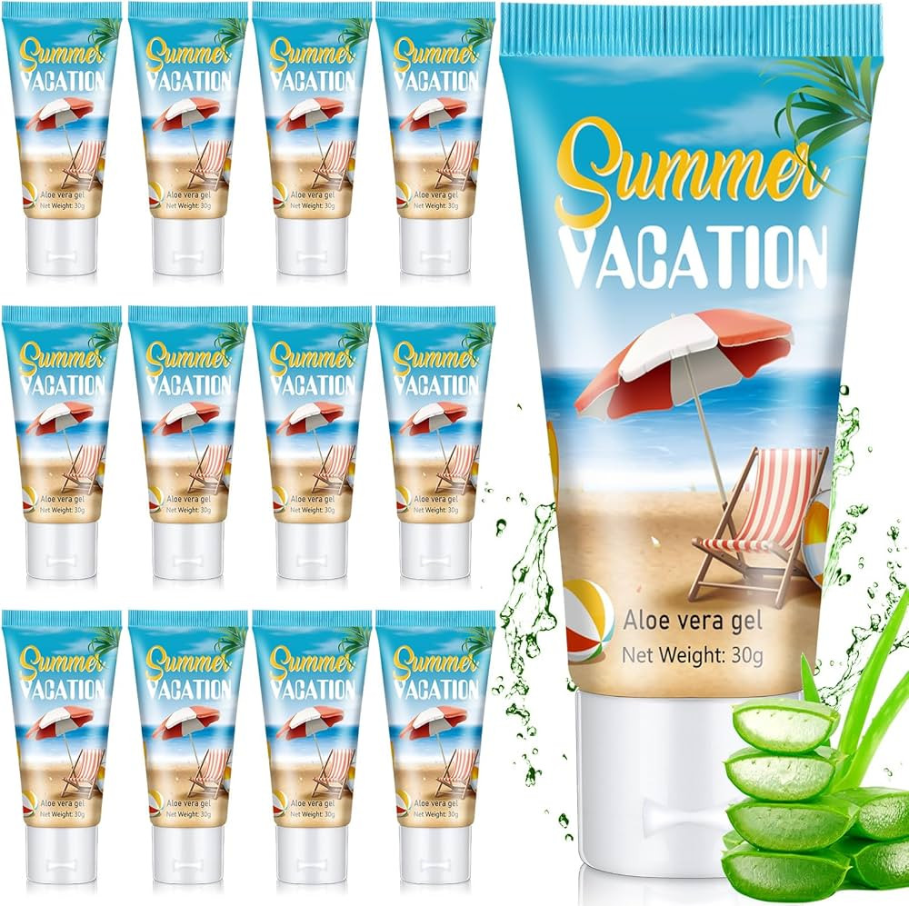 12 Pcs Mini Aloe Vera Gel Bulk for Summer Vacation Party 1oz Travel Size Soothing Moisture Aloe G... | Amazon (US)