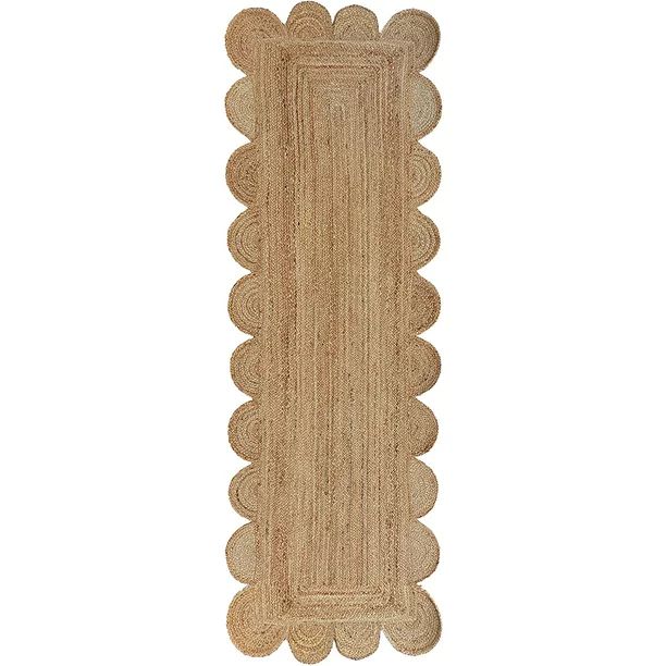 Weaving Village Scalloped Natural Jute Area Rug - Walmart.com | Walmart (US)