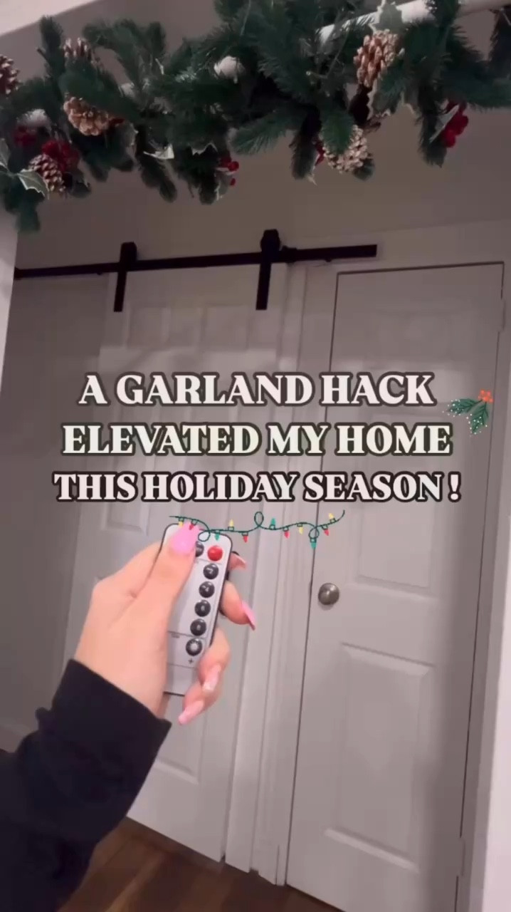 A GARLAND HACK THAT ELEVATED MY HOME THIS HOLIDAY SEASON !
the “garland hack” is basically wrapping garland around a shower rod. getting garland that was pre lit made it come out so much nicer. it has 8 different options to choose the lighting and it looks so cool. 

#LTKHoliday #LTKSaleAlert #LTKSeasonal