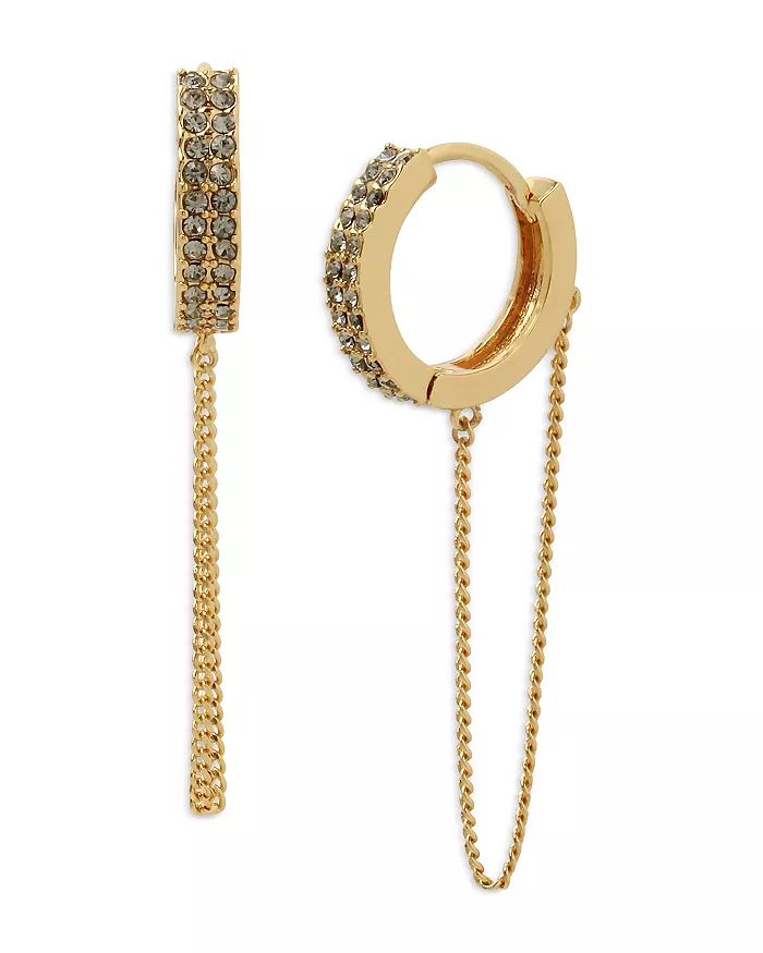 Chain Drop Pavé Huggie Hoop Earrings in Gold Tone | Bloomingdale's (US)