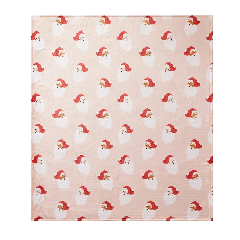 Holiday Time Cozy Christmas Plush Santa Throw Blanket, Standard Size, All Ages | Walmart (US)