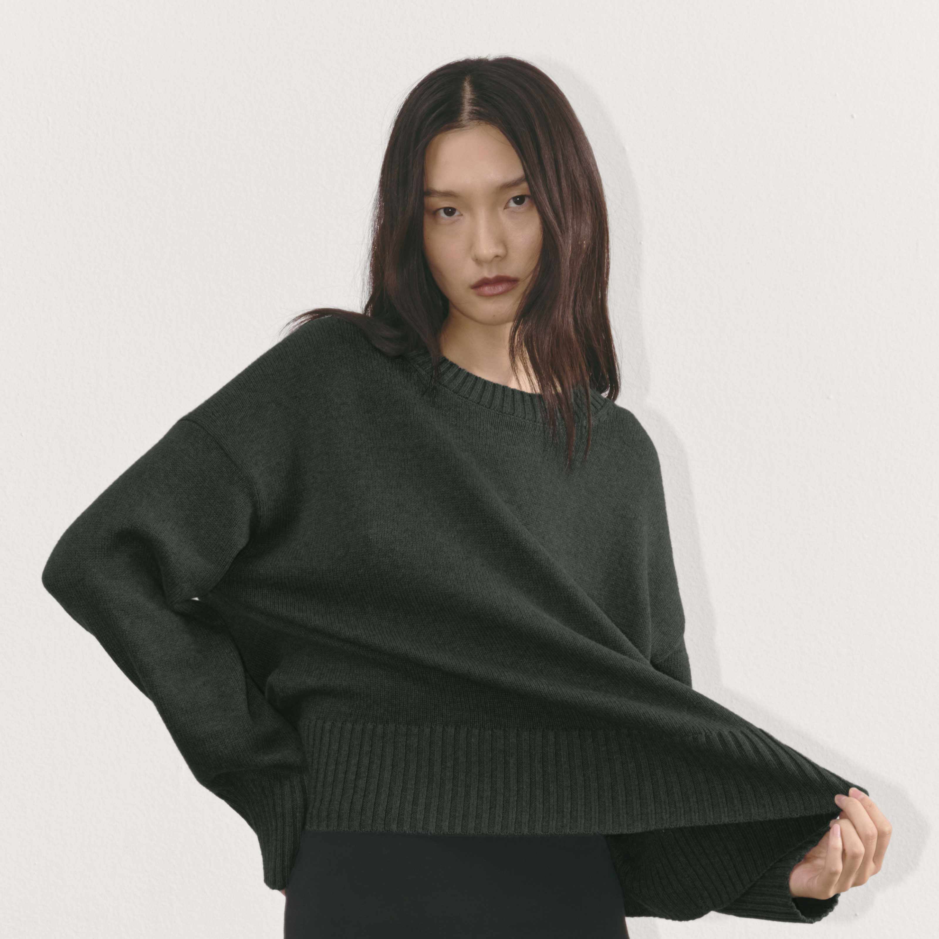 Women's Boxy Sweater in Everyday Cotton by Everlane in Scarab, Size XXS | Everlane