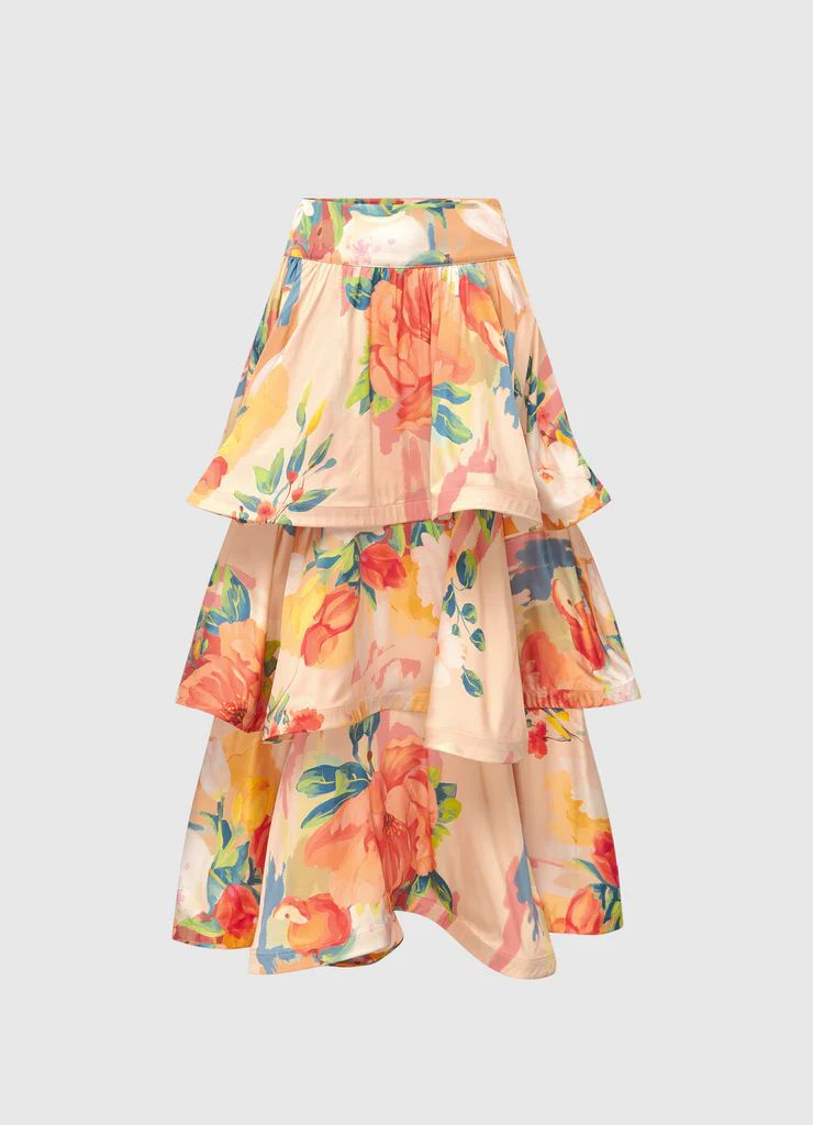 Florescence Tiered Maxi Skirt | LEO LIN