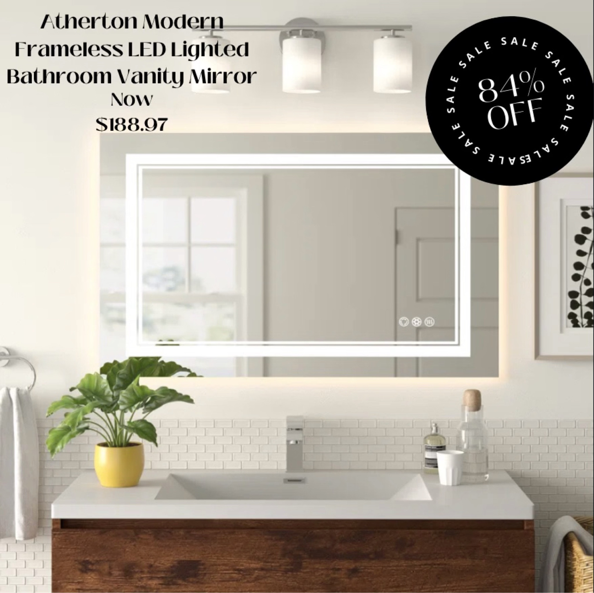 LED frameless  bathroom mirror

#LTKHome #LTKSaleAlert