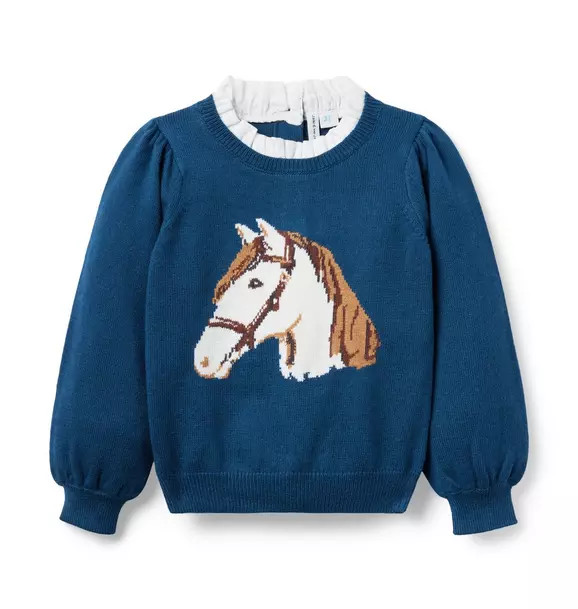 Horse Ruffle Collar Sweater | Janie and Jack