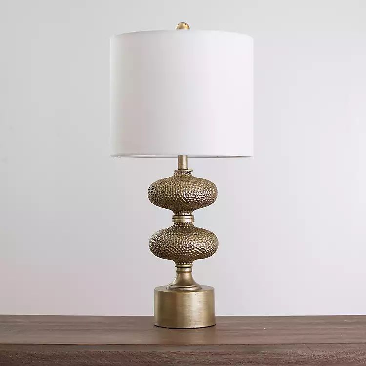 Vintage Brass Textured Table Lamp | Kirkland's Home