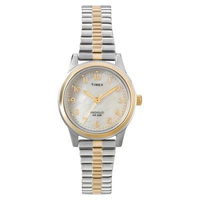 Women&#39;s Timex Expansion Band Watch - Two-Tone/Mother of Pearl T2M828JT | Target