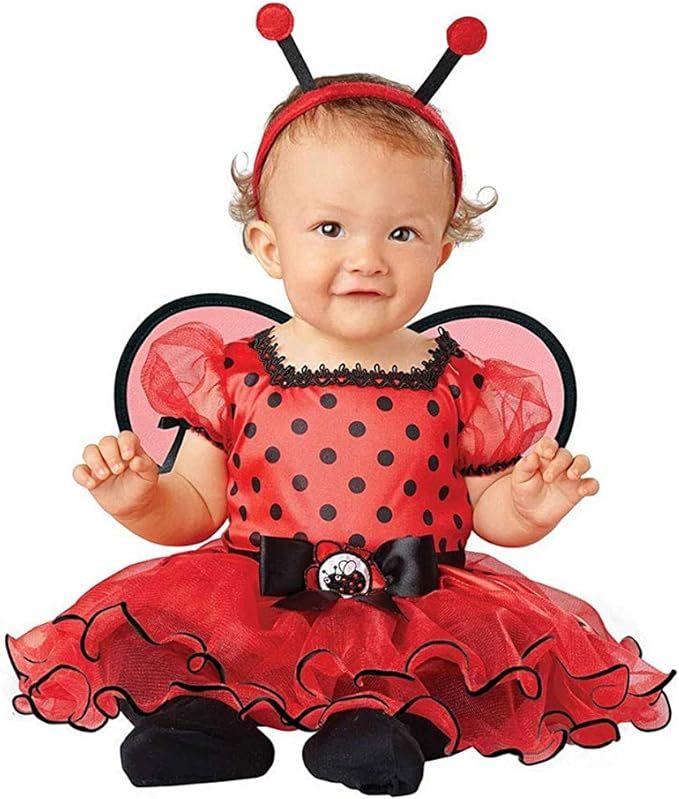 Seasons Infant Baby Girls Ladybug Dress with Tutu Skirt Halloween Costume (12-18 Months) Red Blac... | Amazon (US)