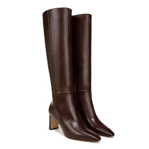 ZJGZF Knee High Boots for Women Square Toe Chunky Block Heeled Side Zipper Tall Boots Wide Calf Dress Long Boots | Amazon (US)