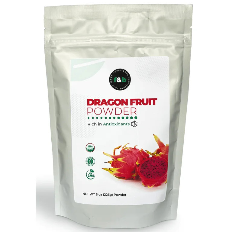Organic Pink Pitaya Dragon fruit Powder for Baking & Drink (8oz) - f&b superfoods - Vegan, Perfec... | Walmart (US)