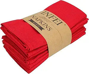 Solid Color Linen Cotton Thin Dinner Cloth Napkins - Set of 12 (40 x 40 cm) - for Xmas Thanksgivi... | Amazon (US)