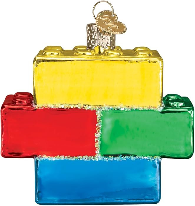 Old World Christmas Building Blocks Glass Blown Ornament for Christmas Tree, Handcrafted Holiday ... | Amazon (US)