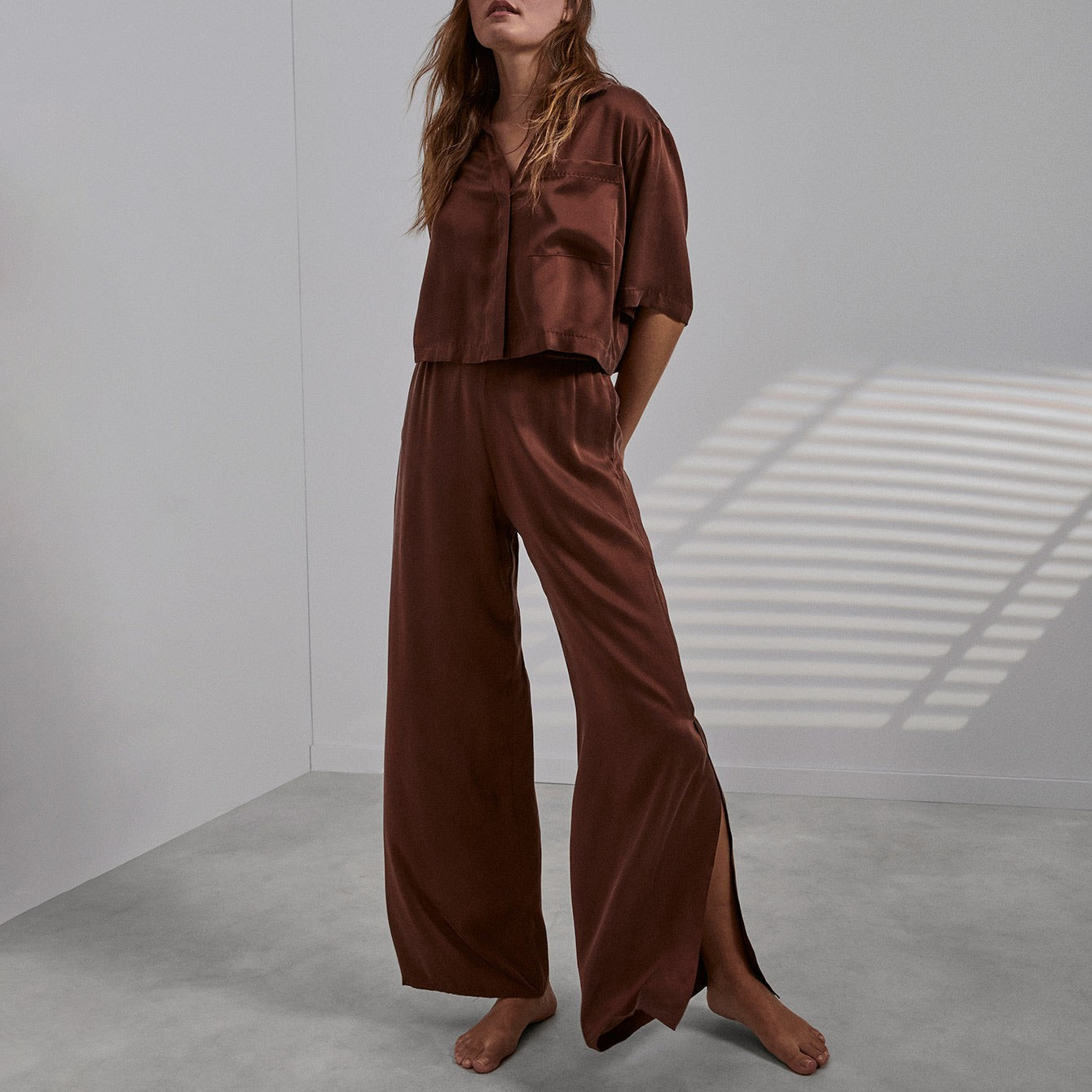 Washable Silk High Rise Pant Set | Lunya