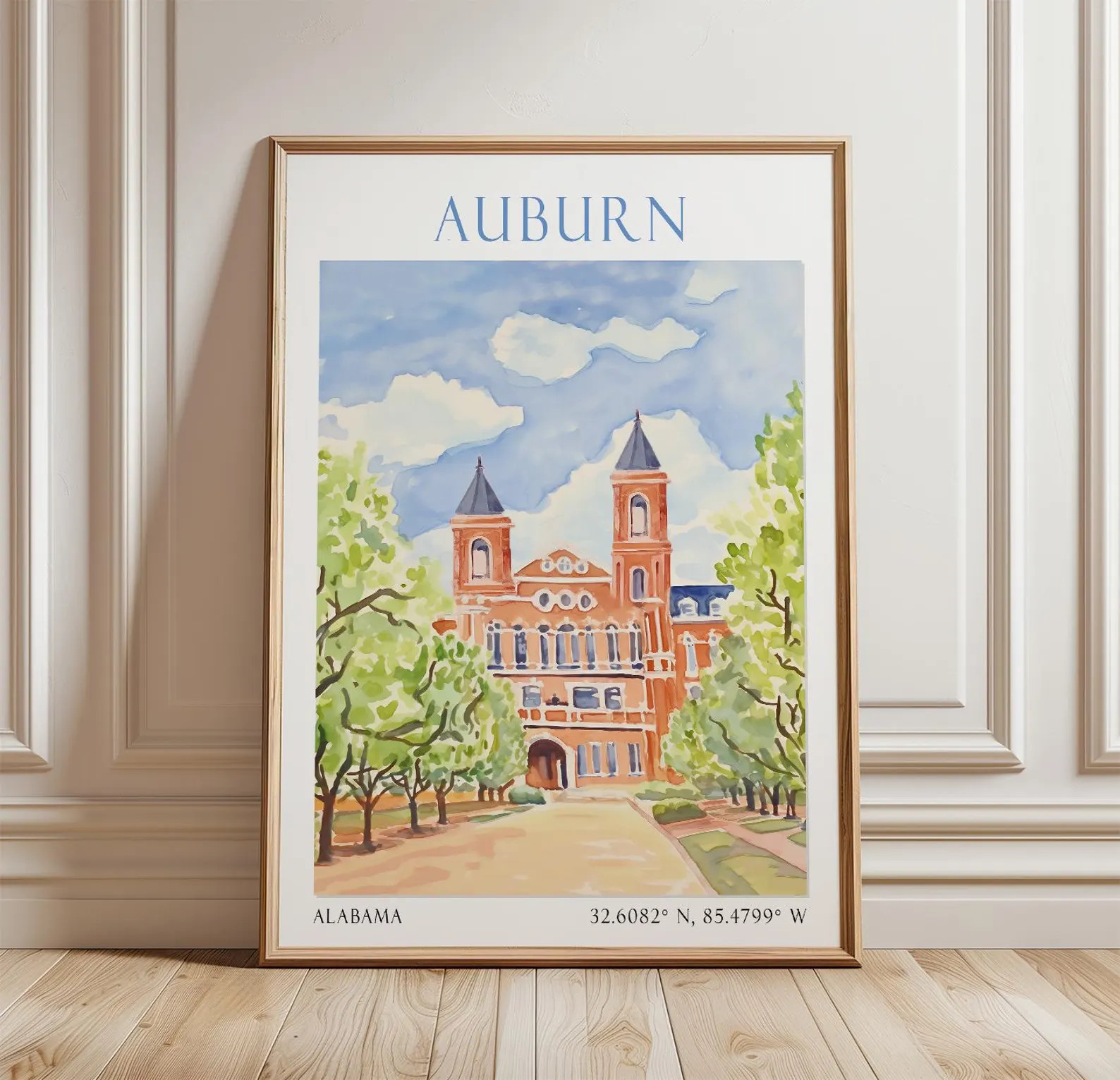 Auburn Alabama Print, Auburn Wall Art, Auburn Poster, Auburn University Decor, Alabama Map Print,... | Etsy (Global)