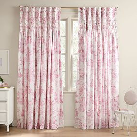 LoveShackFancy Smocked Damask Blackout Curtain | Pottery Barn Teen