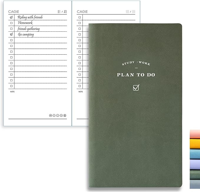 CAGIE To Do List Notebook 192 Pages Simple Checklist Pocket To Do List Notepad for Daily Work & S... | Amazon (US)