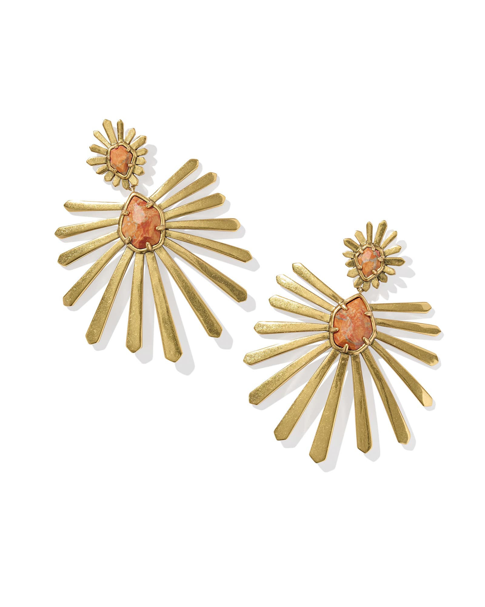 Kendra Scott Starla Vintage Gold Statement Earrings | Variegated Magnesite | Kendra Scott