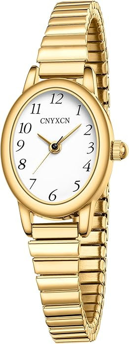 CNYXCN Gold Watches for Women,Easy Reading Analog Watch with Stainless Steel Expansion Band,Water... | Amazon (US)