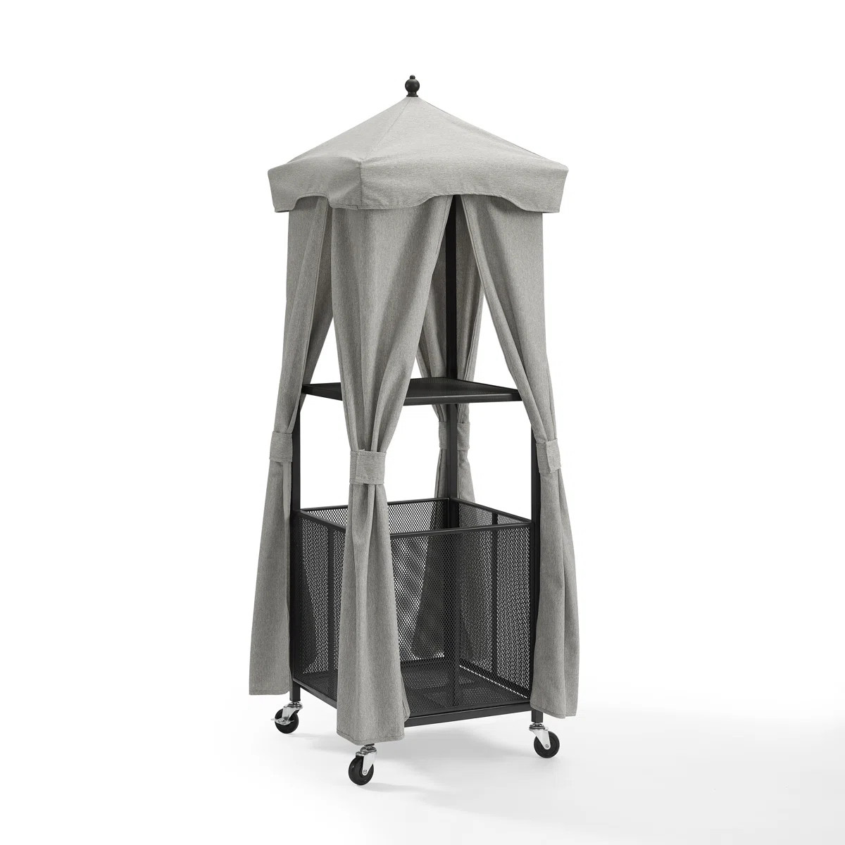 Crosley 26.25'' W 35 Gallons Water Resistant Metal Towel Valet with Wheels in Gray/Black | Wayfair North America