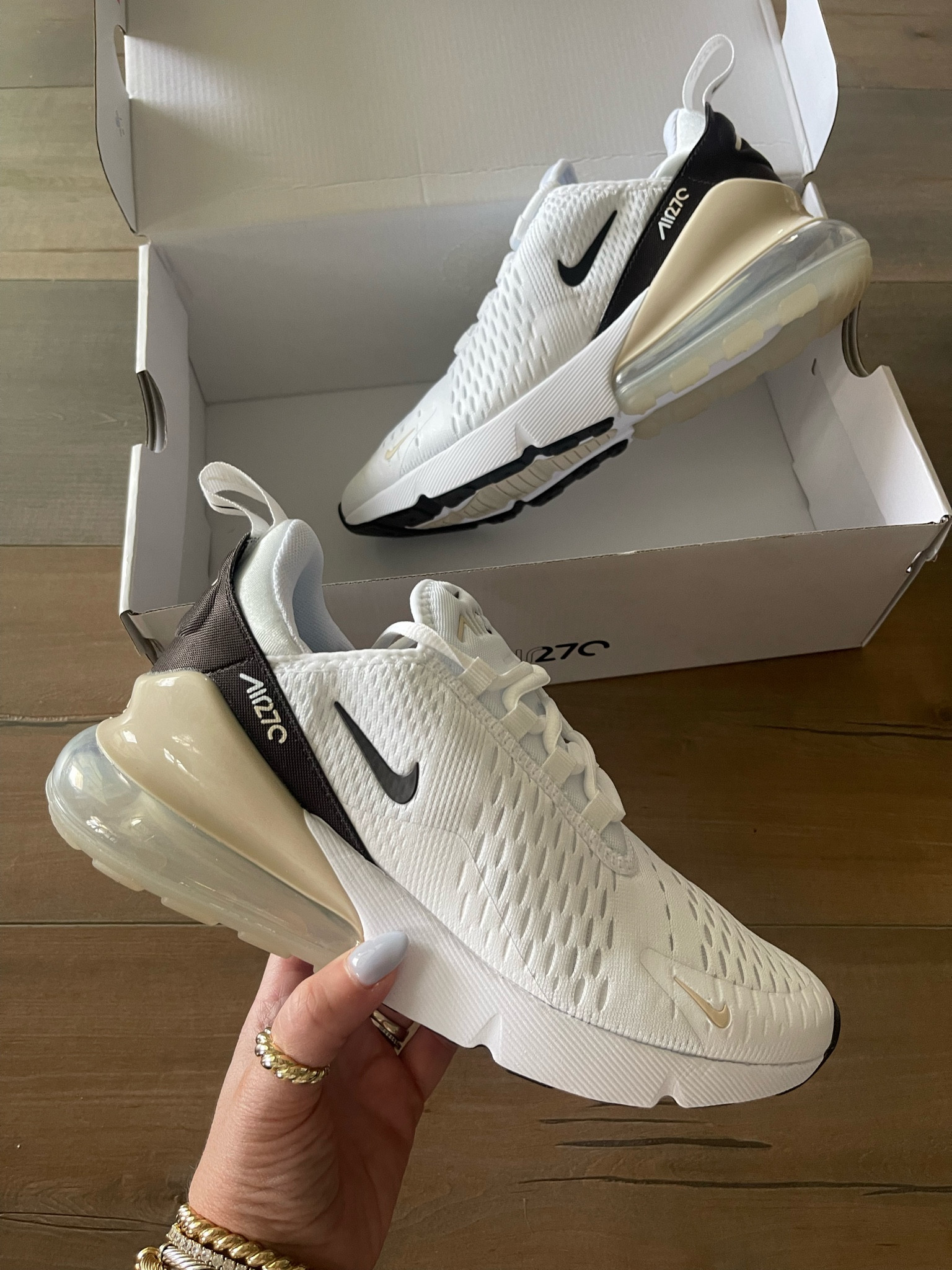 Neutral Nike size up 1/2 size white black tan Nike sneakers 

#LTKshoecrush