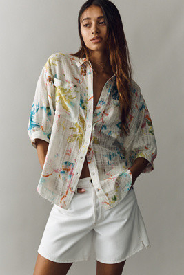 Pilcro 100% Cotton Summer Buttondown Shirt | Anthropologie (US)