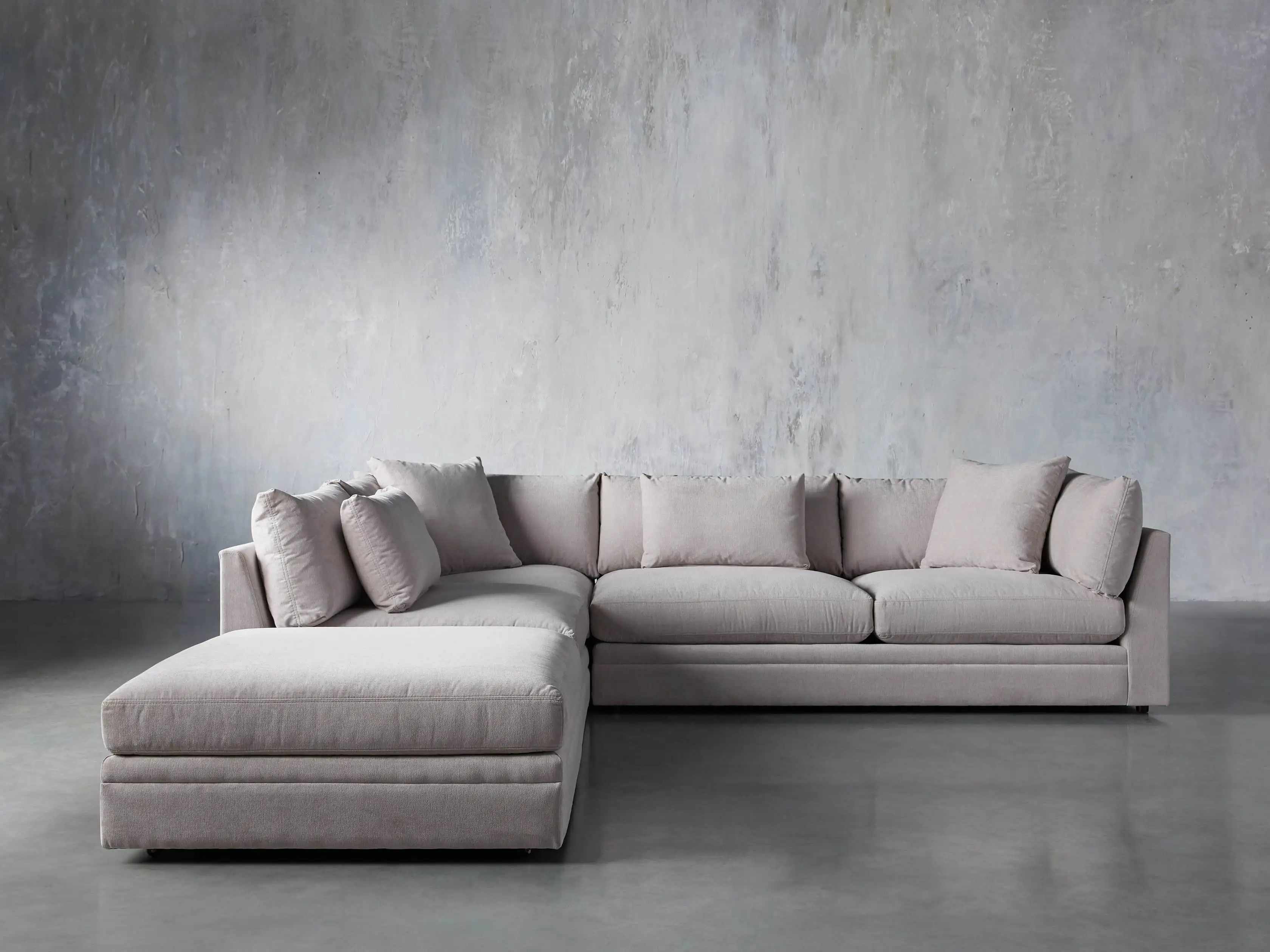 Pavo Upholstered 132"" Three Piece Right Arm Sectional | Arhaus