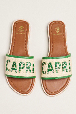 De Siena Capri Raffia Slide Sandals | Anthropologie (US)