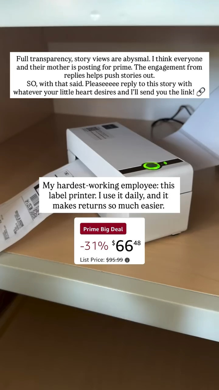 My hardest working employee: this label printer. I use it daily, and it makes returns so much easier