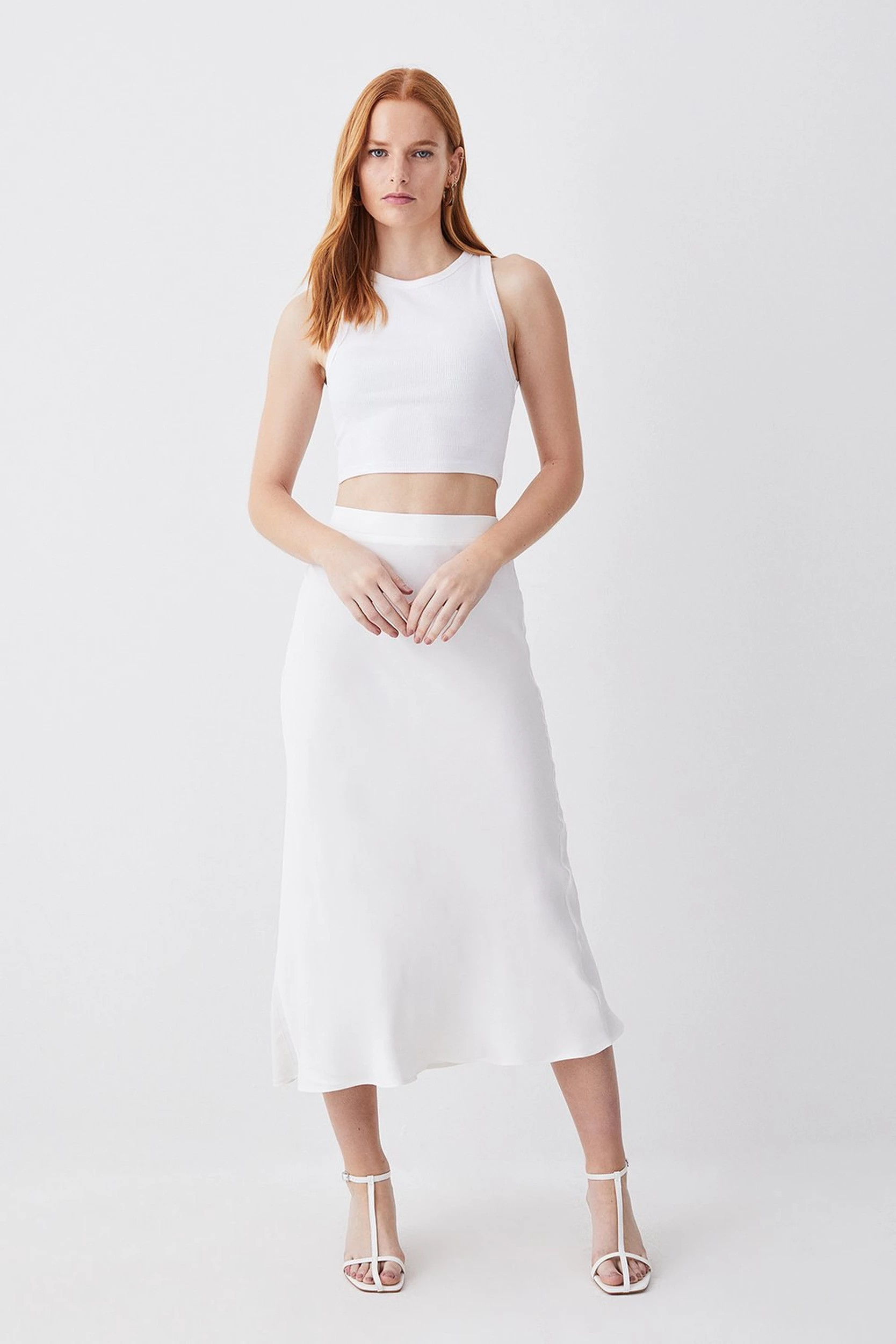 Satin Woven Skirt | Karen Millen UK + IE + DE + NL