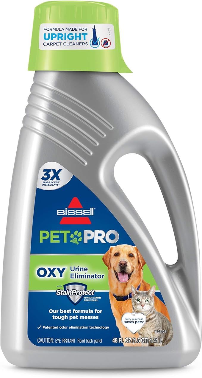 Bissell Professional Pet Urine Eliminator + Oxy Carpet Cleaning Formula, 48 oz, 1990, 48 Ounce | Amazon (US)