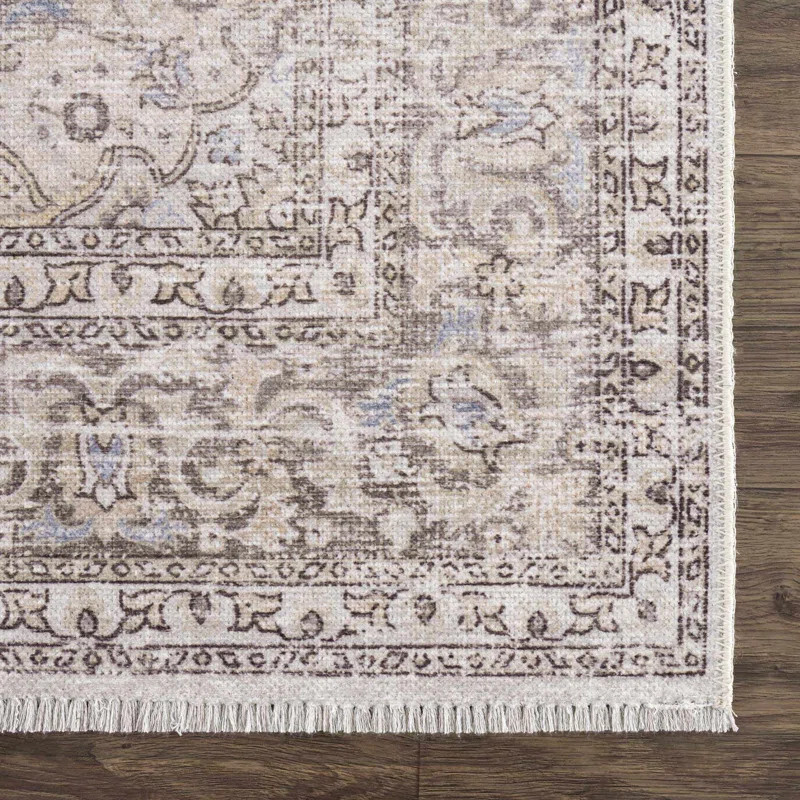 Jaelyne Machine Washable Beige/Grey Oriental Area Rug | Wayfair North America