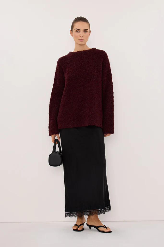 BILLIE WINE TEXTURED KNIT JUMPER | DISSH