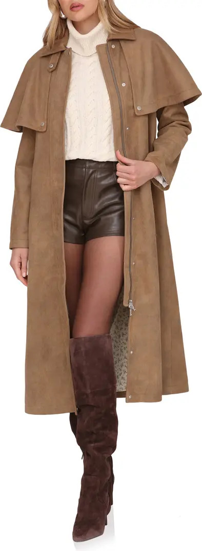 Avec Les Filles Faux Suede Cape Trench Coat | Nordstrom | Nordstrom