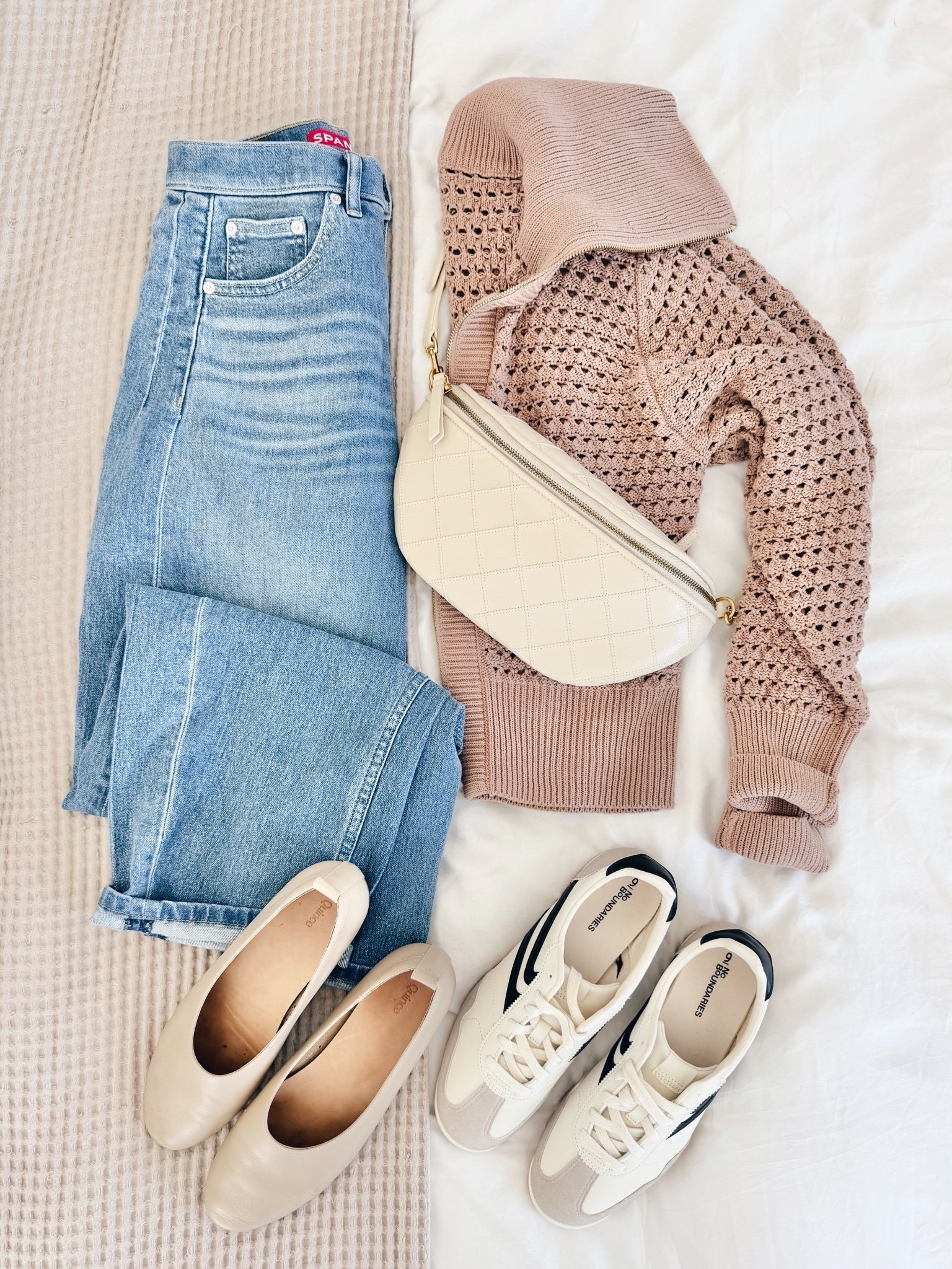 Use code RACHELXSPANX for a discount on the jeans if you’re a first time customer. I have small tall. Sharing a save sweater too. Shoes true to size. 

#LTKootd #LTKTall #LTKOver40