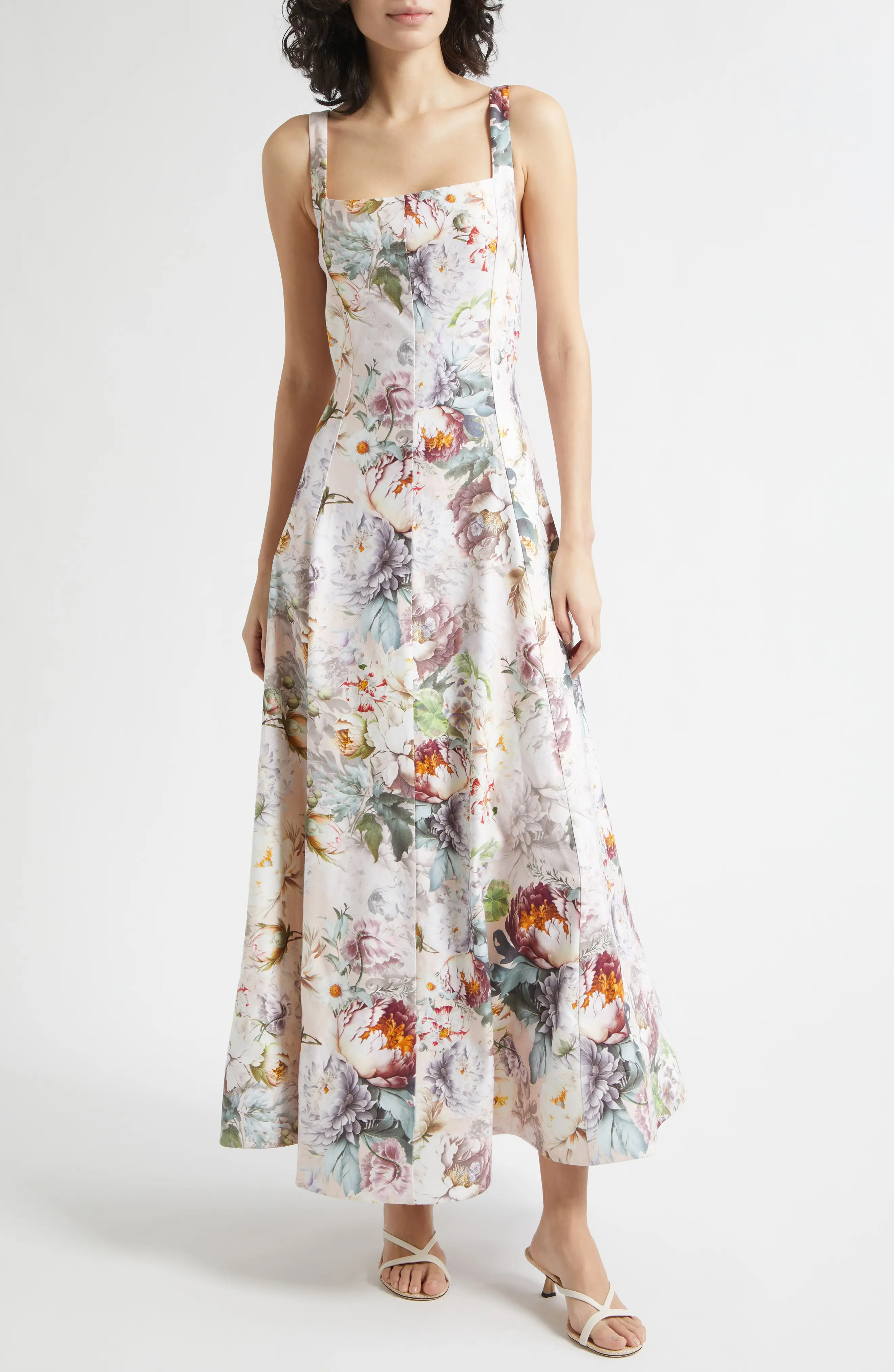 Alice + Olivia Floral Print Sleeveless Maxi Dress in Sweet Peony at Nordstrom, Size 0 | Nordstrom