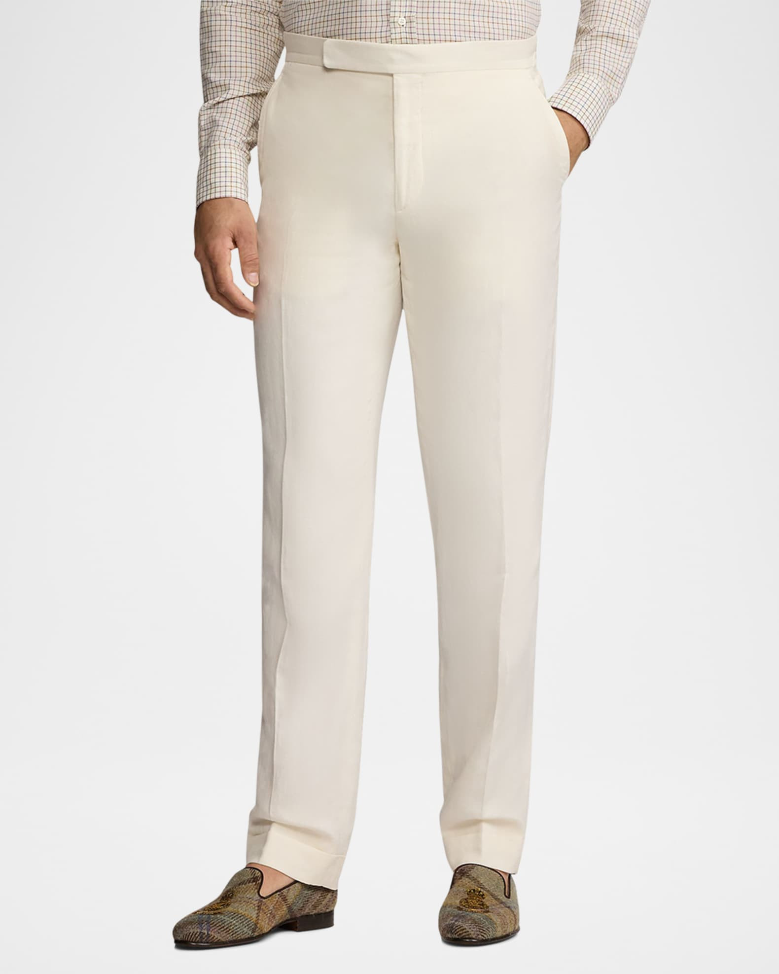 Men's Gregory Hand-Tailored Silk-Linen Trouser | Neiman Marcus