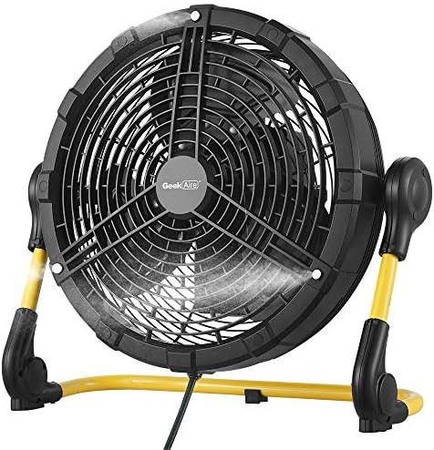 Geek Aire Battery Operated Fan, Rechargeable Outdoor Misting Fan, Portable High Velocity Metal Fl... | Amazon (US)