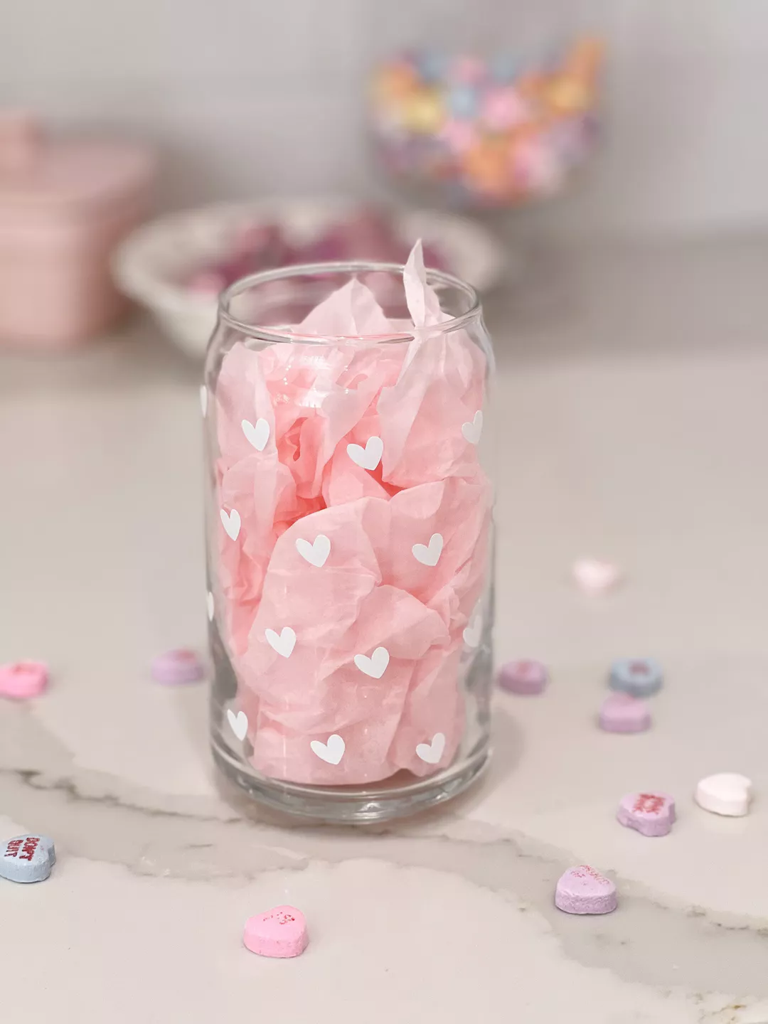 Valentines Day Beer Cansoda Glass Canconfetti Hearts 