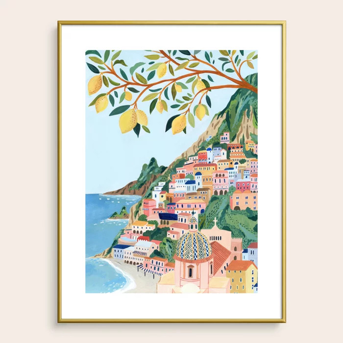 Positano, Italy Framed Art Print | Society6