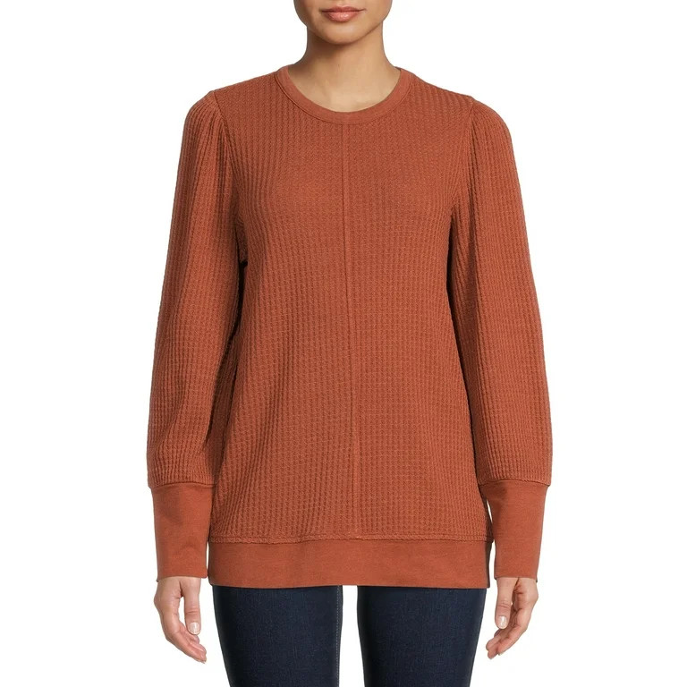 Time and Tru Women's Waffle Pullover Top | Walmart (US)